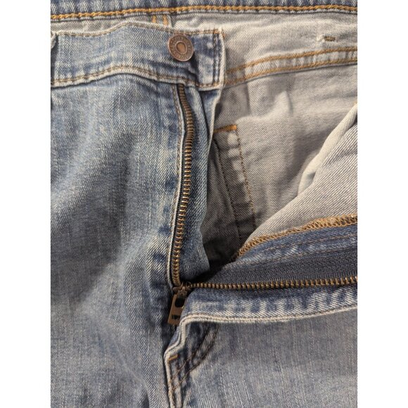 Levis 505 Jeans Mens Size 38x32 Blue Comfort Classic Straight Whiskers Stretch - Picture 11 of 14